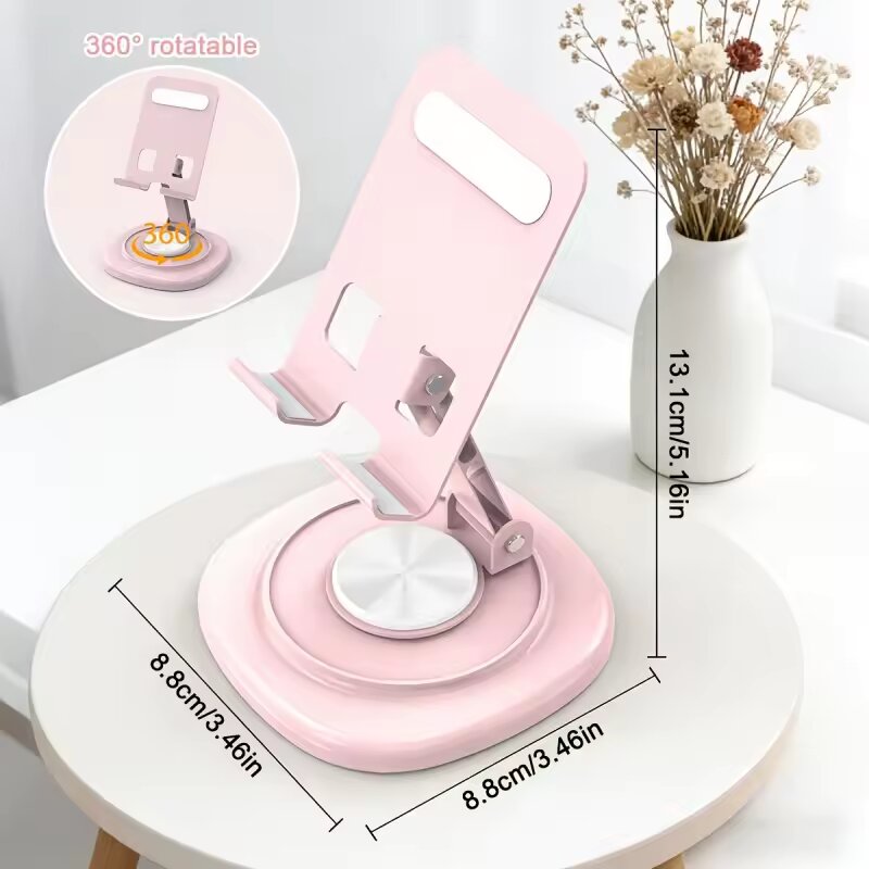Desk Phone Stand - 360도 회전 가능 접이식 데스크탑 휴대폰