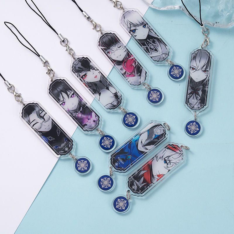 Phone Accessories Keychain - 8pcs 애니메이션 키 체인 Genshin Impact