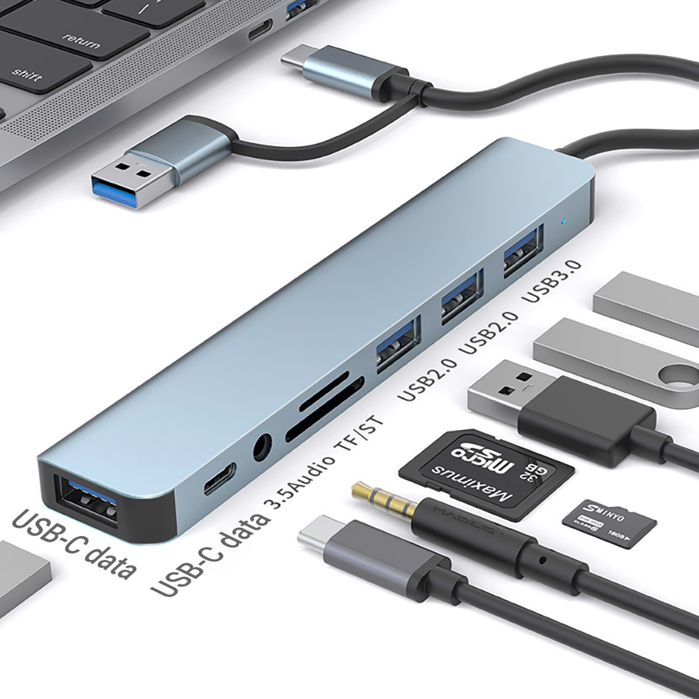 Phone Accessories Officeworks - 9-in-1 듀얼 헤드 USB 도킹 스테이션
