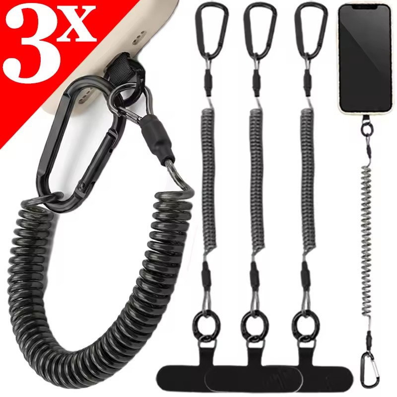Phone Accessories Keychain - 분실 방지 플렉시블 폰 스트랩, 스프링식