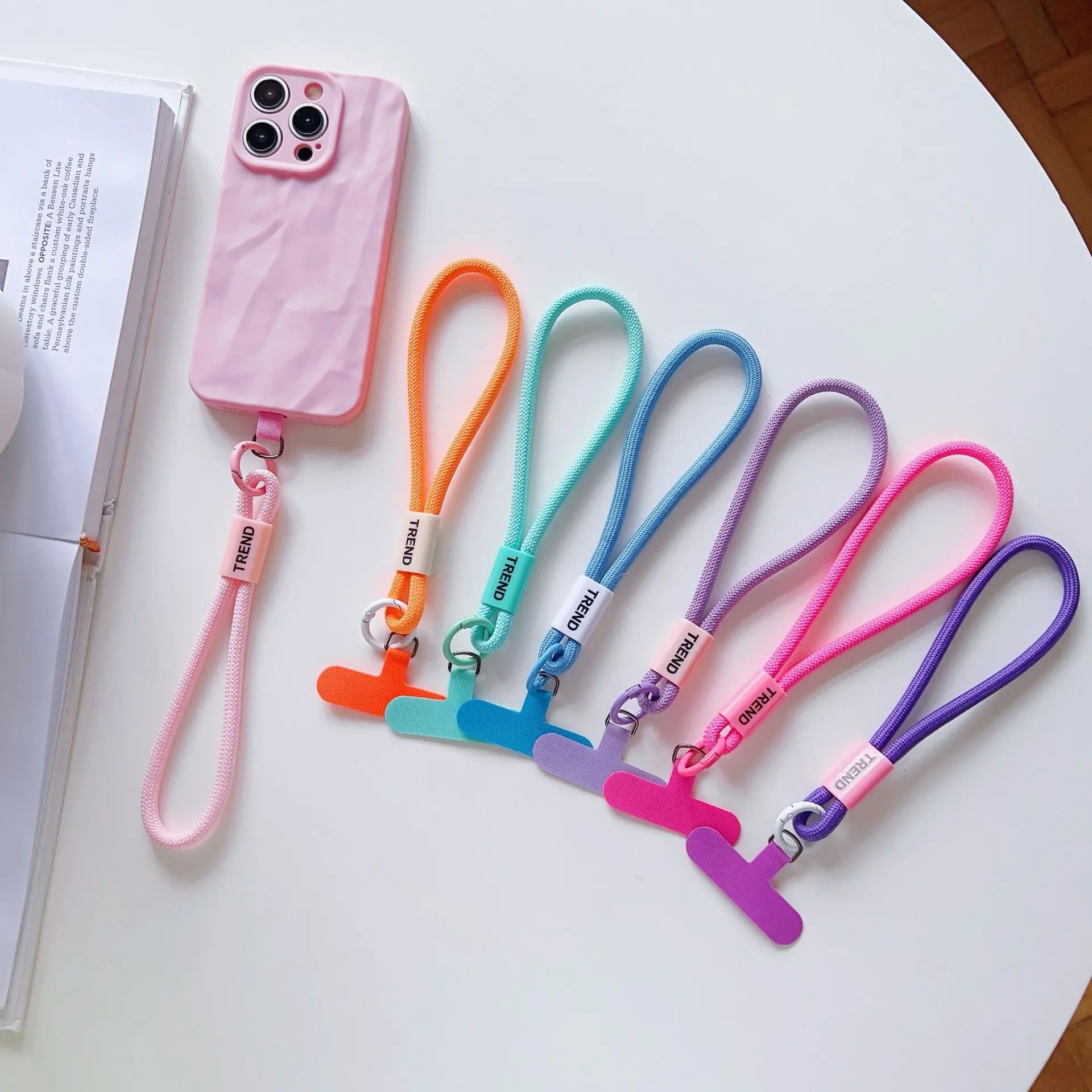 조절 가능한 폰 손목 스트랩 체인 패션 심플 캔디 컬러 - Phone Accessories Keychain 리뷰 및 가격