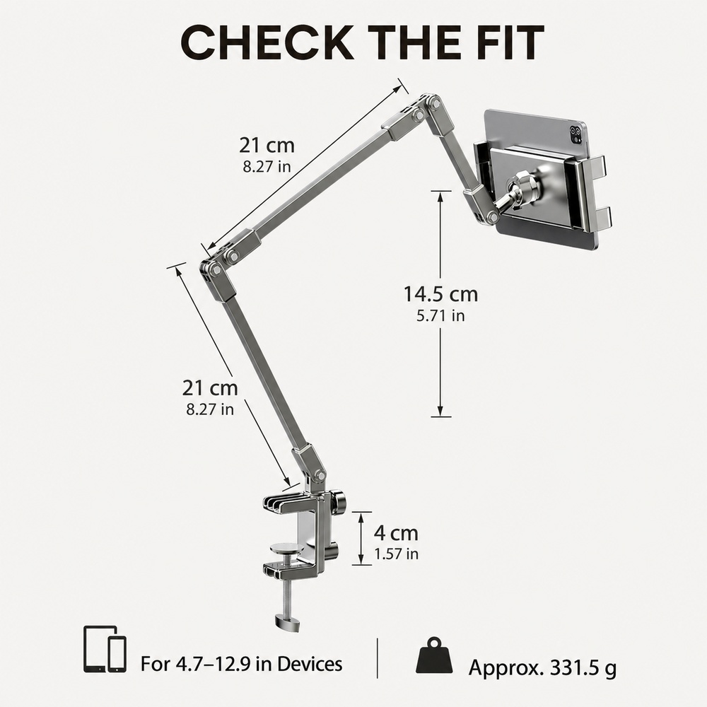 4.7-12.9인치 휴대폰/태블릿용 조절 가능한 침대  - Desk Phone Stand 리뷰 및 가격