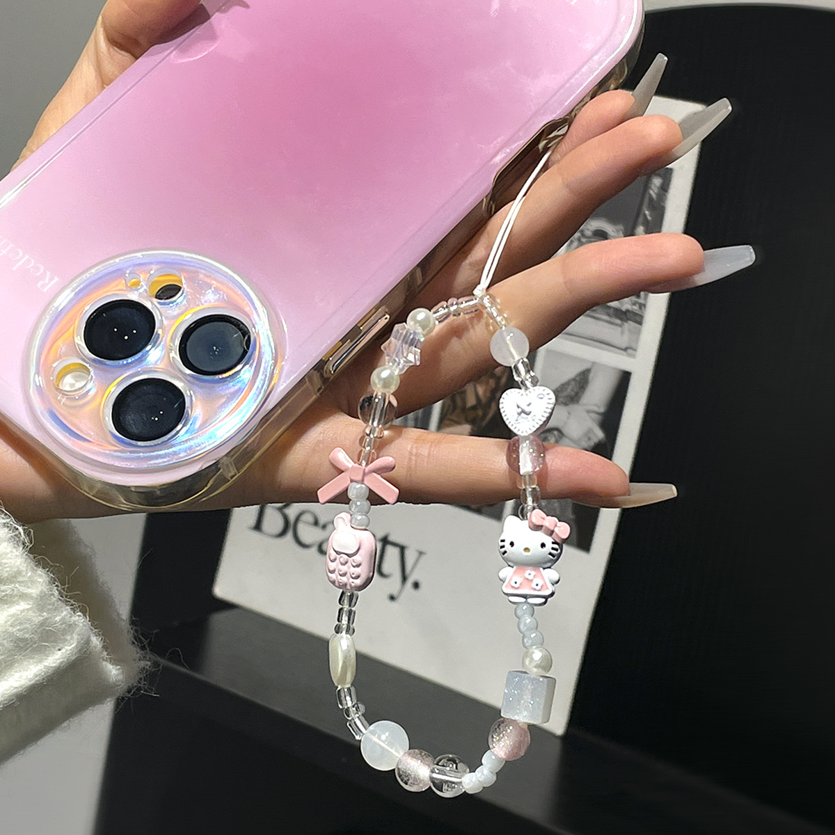 귀엽고 예쁜 헬로키티 분실방지 비즈 폰 스트랩, 귀여운 - Phone Accessories Keychain 리뷰 및 가격