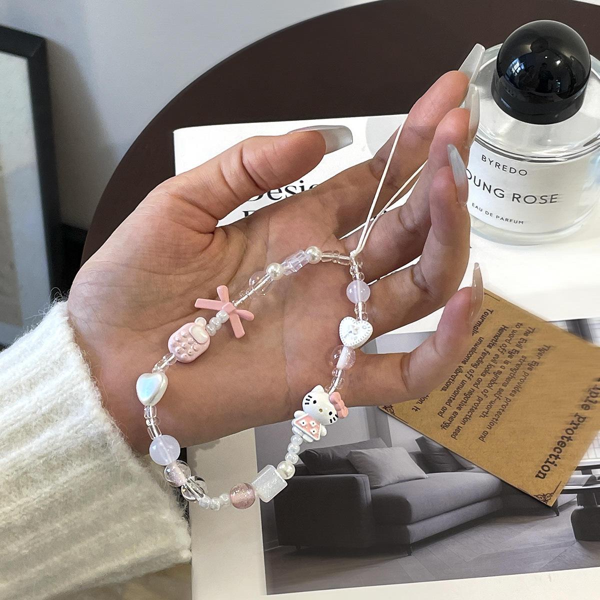 귀엽고 예쁜 헬로키티 분실방지 비즈 폰 스트랩, 귀여운 - Phone Accessories Keychain 리뷰 및 가격
