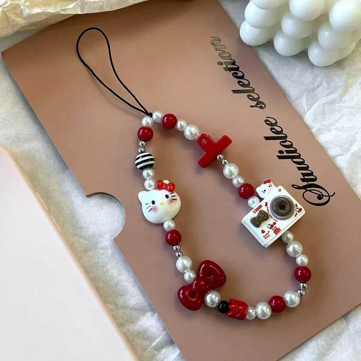 귀엽고 예쁜 헬로키티 분실방지 비즈 폰 스트랩, 귀여운 - Phone Accessories Keychain 리뷰 및 가격