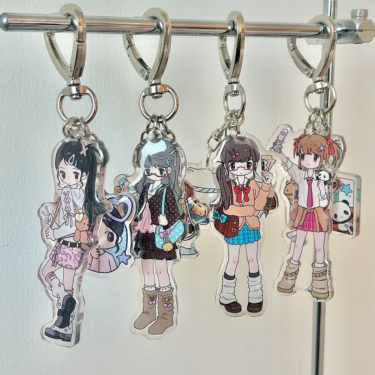 귀여운 소녀 미적 아크릴 전화 액세서리 아크릴 키 체인 - Phone Accessories Keychain 리뷰 및 가격