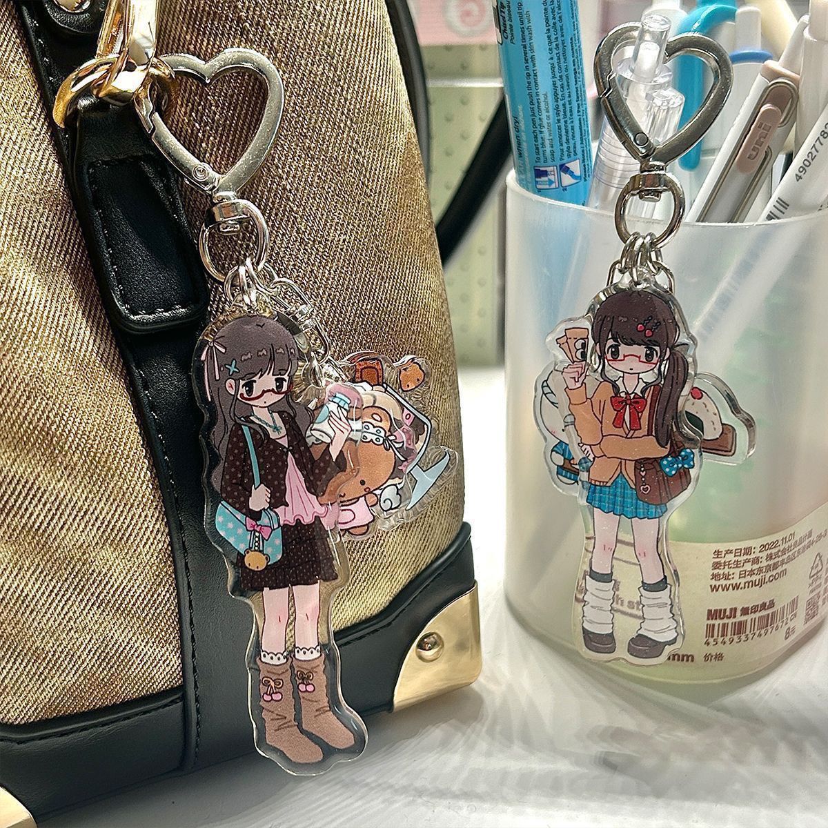귀여운 소녀 미적 아크릴 전화 액세서리 아크릴 키 체인 - Phone Accessories Keychain 리뷰 및 가격