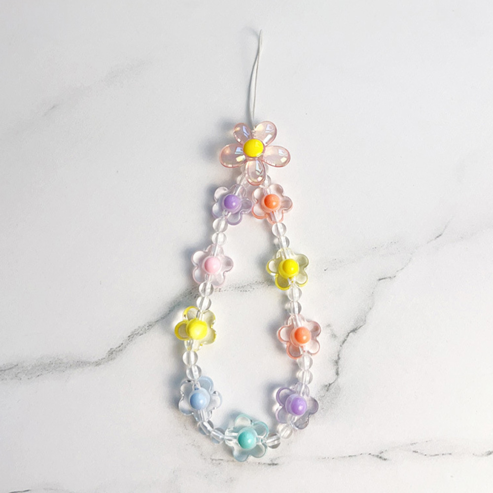 컬러풀한 해바라기 비즈 휴대폰 체인 마카롱 꽃 비즈 휴 - Phone Accessories Keychain 리뷰 및 가격