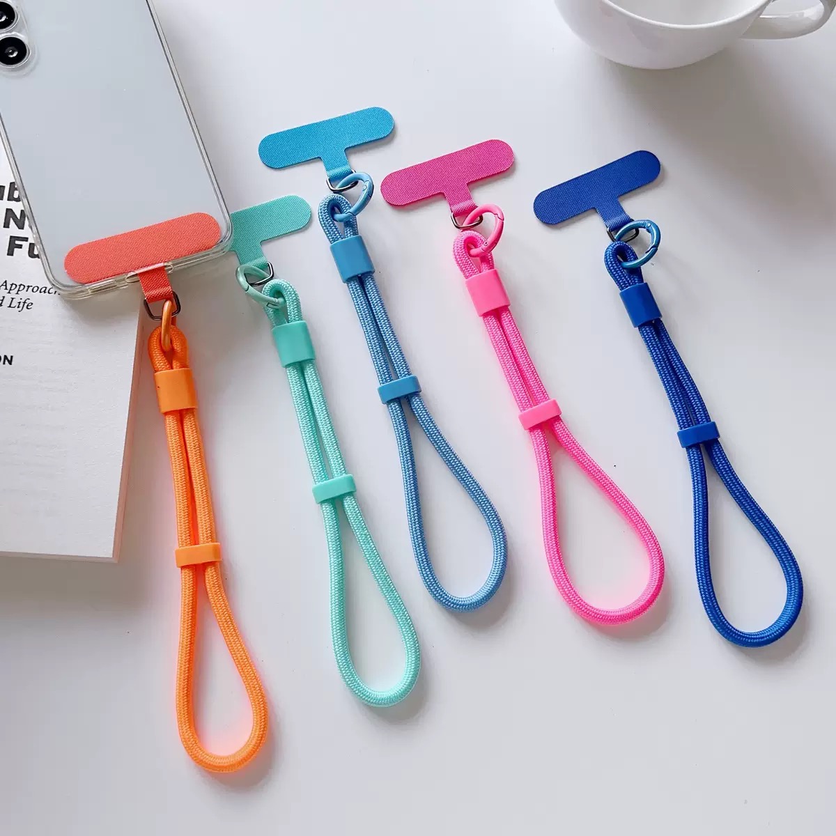 패션 캔디 컬러 휴대폰 스트랩 조절 가능한 손목 밴드  - Phone Accessories Keychain 리뷰 및 가격