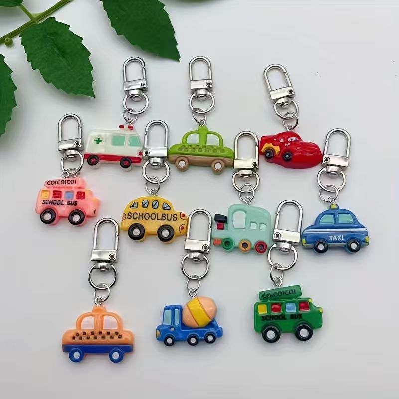 10개입 레진 만화 자동차 열쇠고리, 수하물 및 휴대폰 - Phone Accessories 리뷰 및 가격
