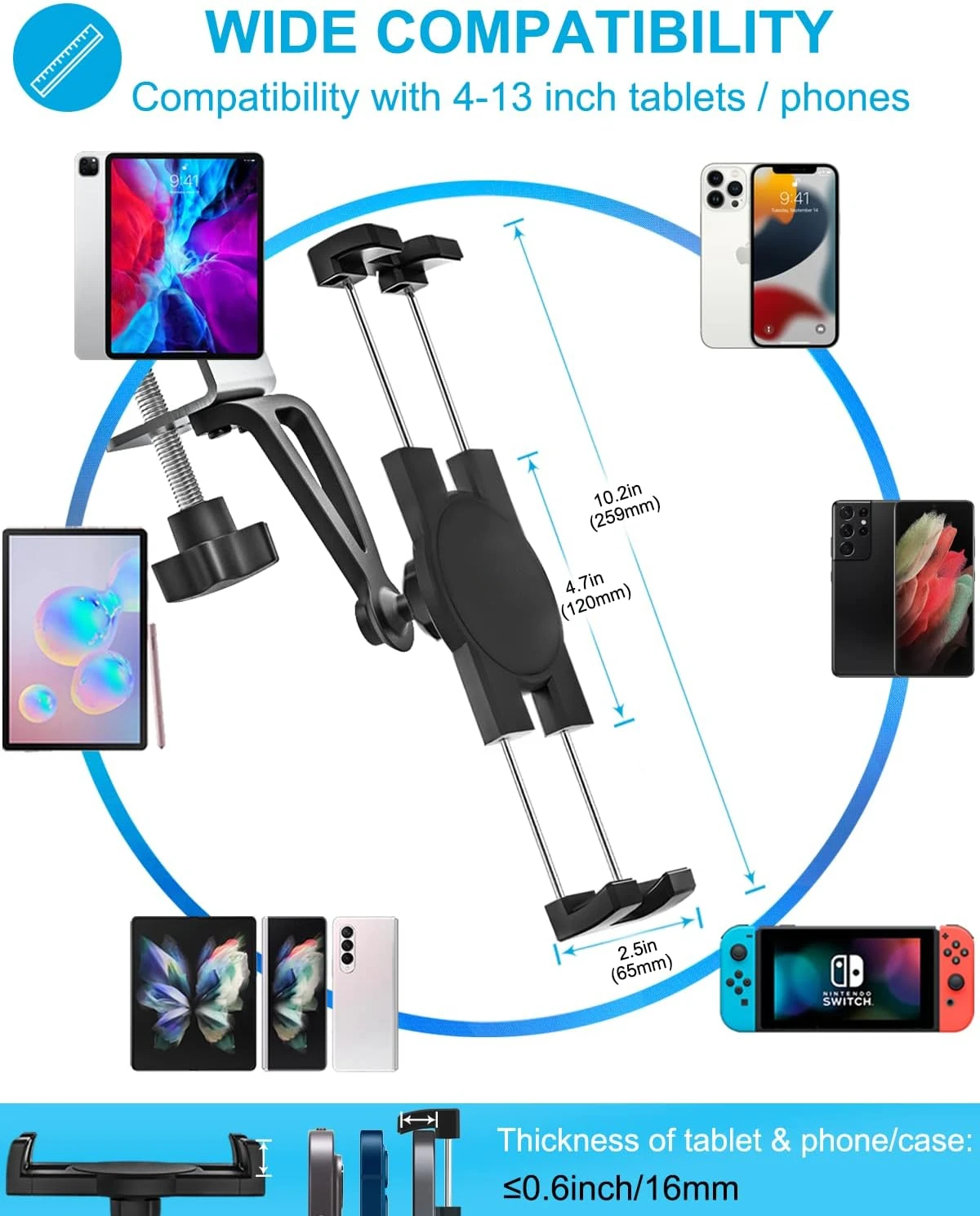 캐비닛 전화 태블릿 홀더 아래 유니버설 주방 4.7-1 - Phone Accessories Cabinet 리뷰 및 가격
